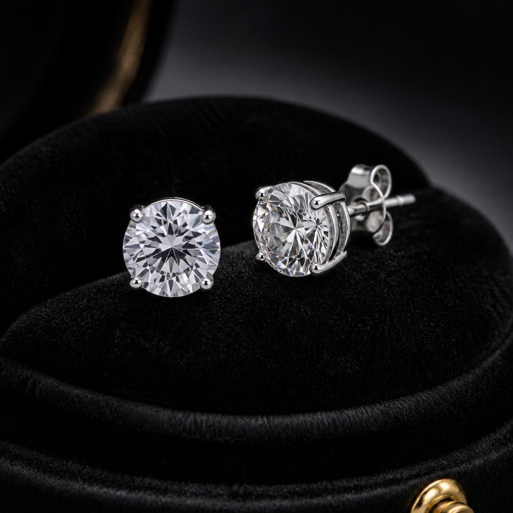 1ct Diamond Stud Earrings